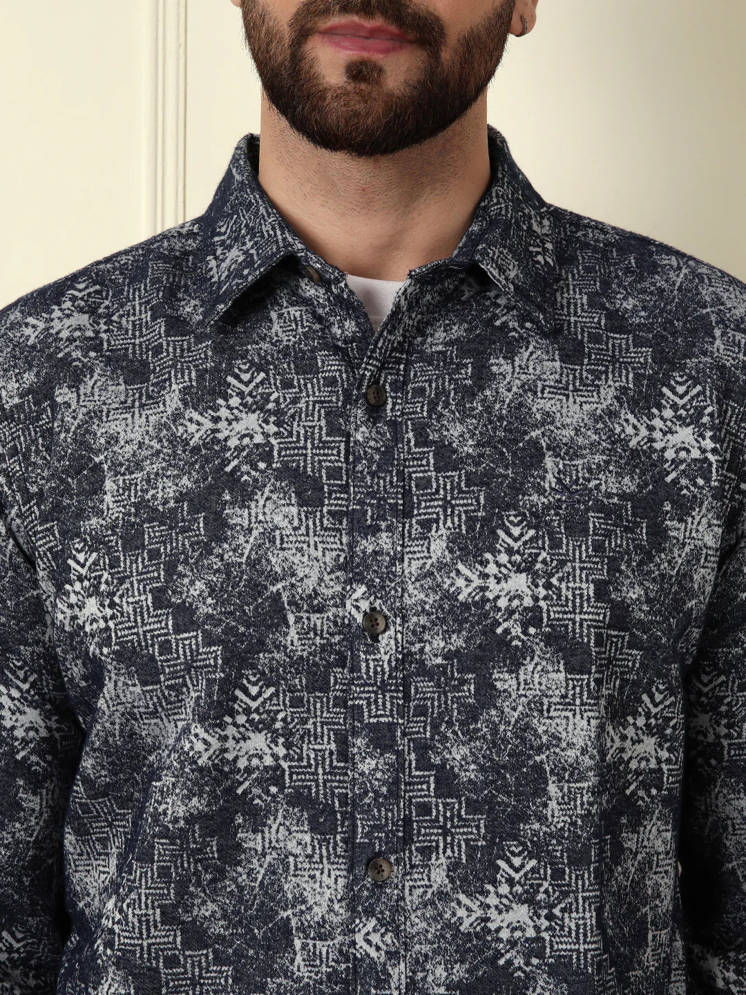 Textured Knit Shirt | Navy Blue