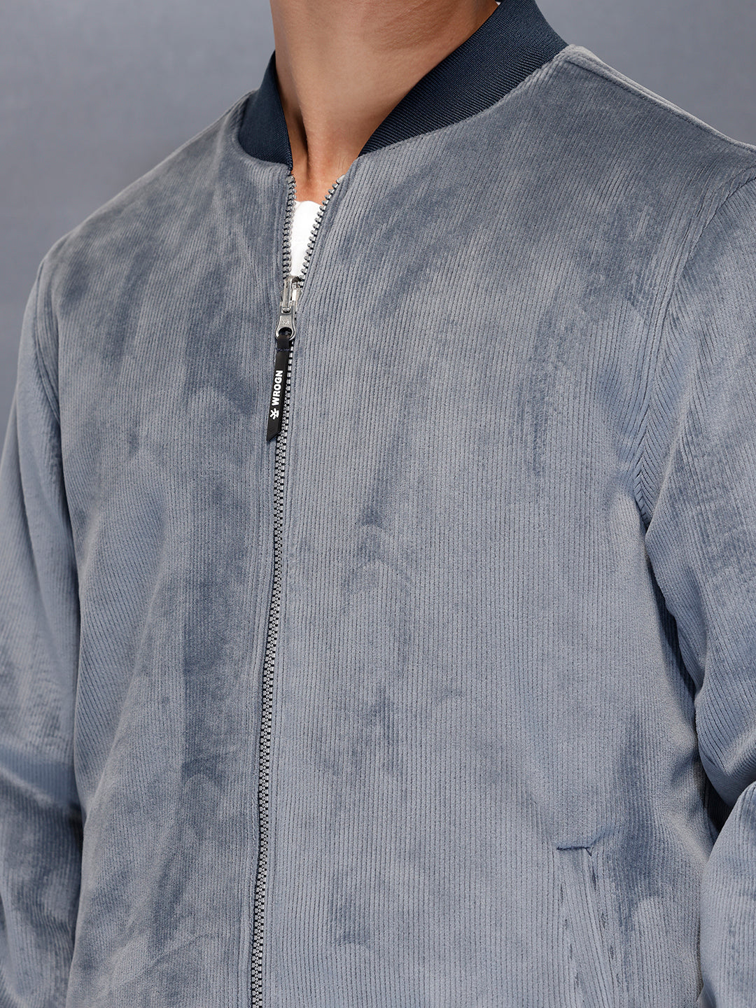 Suede finish bomber Jacket | Blue