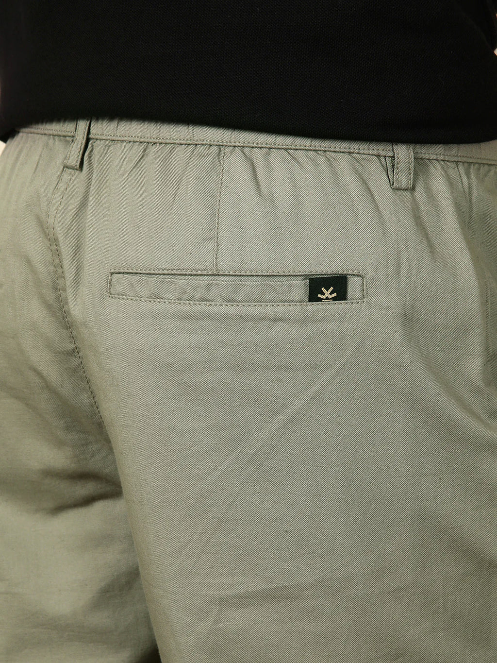 Loose Fit Linen Blend Trouser | Green