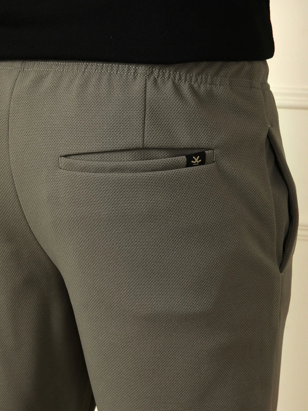 Solid Cotton Blend Knit Trouser | Grey