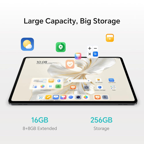 HONOR Pad 9 with Free Bluetooth Keyboard, 12.1-Inch 2.5K Display, 16GB, 256GB Storage, Snapdragon 6 Gen 1 (4nm), 8 Speakers, Up-to 17 Hours, Android 13, WiFi Tablet, Metal Body, Gray