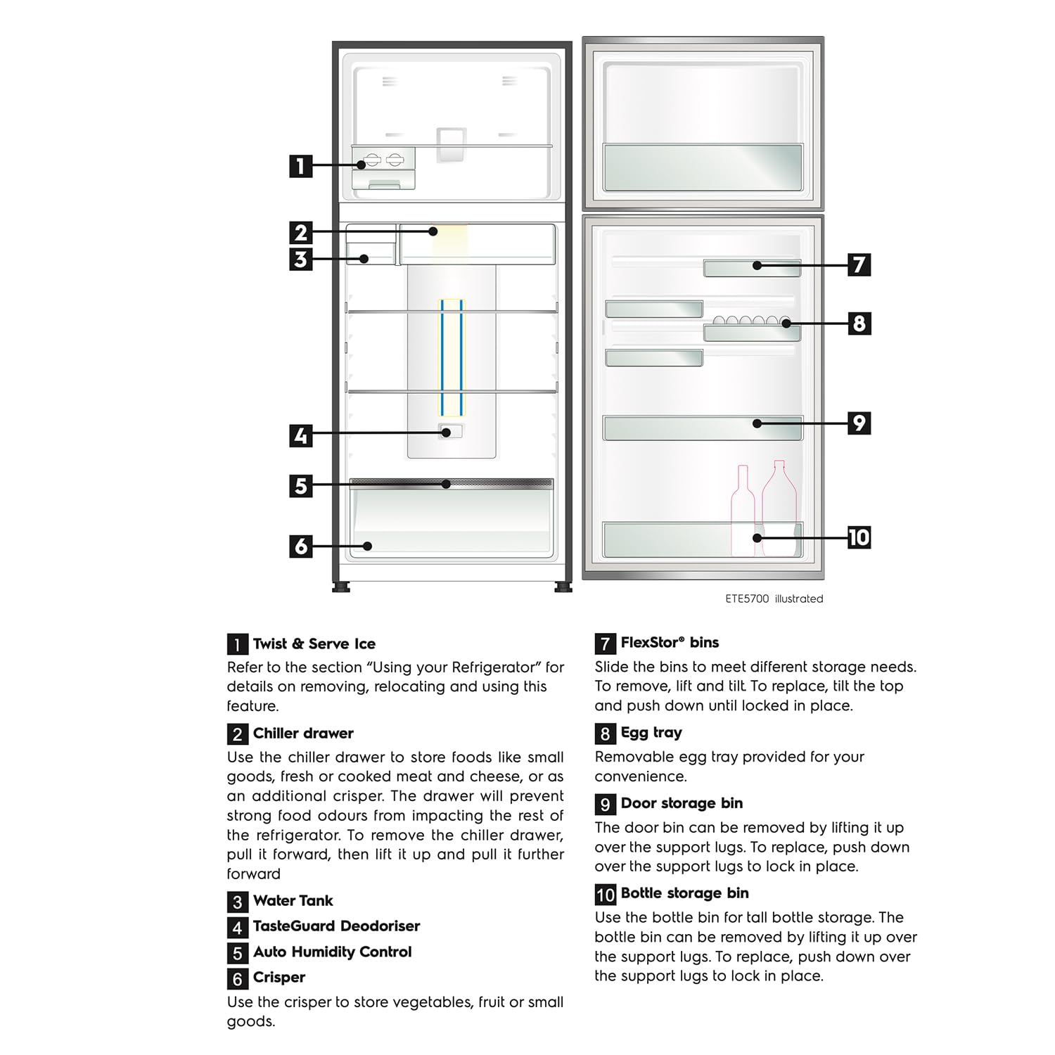 Electrolux 573L Frost Free Inverter Double Door Refrigerator, Top Freezer, TasteLockAuto & TasteGuard Technology, Arctic Silver Steel, UltimateTaste 500, ETE5700C-A | Open Box like New |