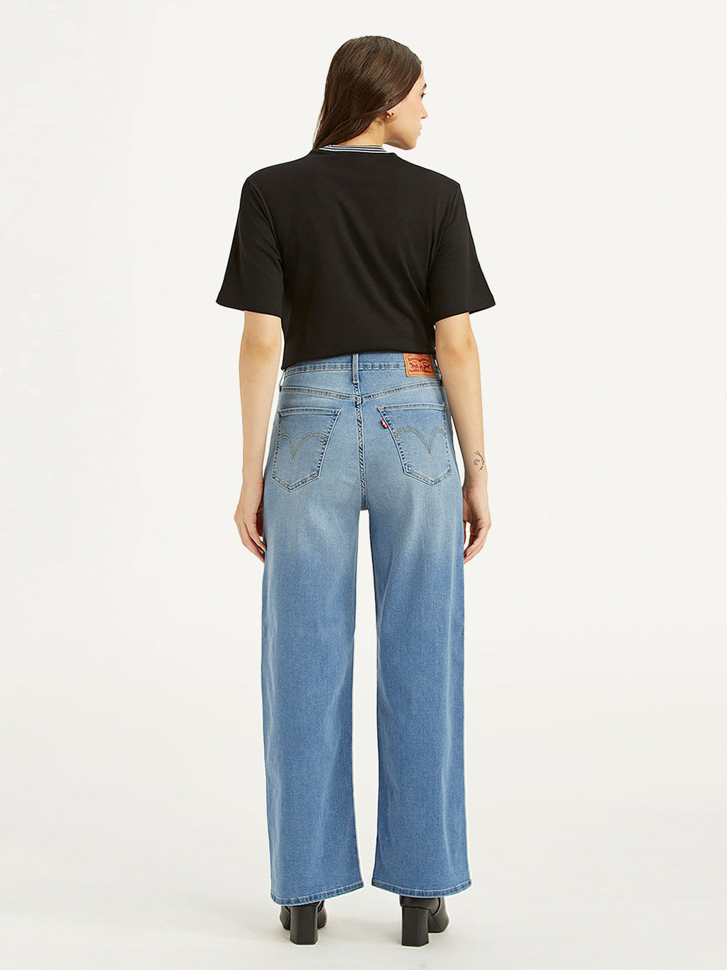 Women's Blue Mile High Wide Leg Fit High Rise Jeans
