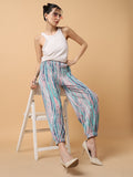 Women's Sea Green Comfort Slim Fit Trousers