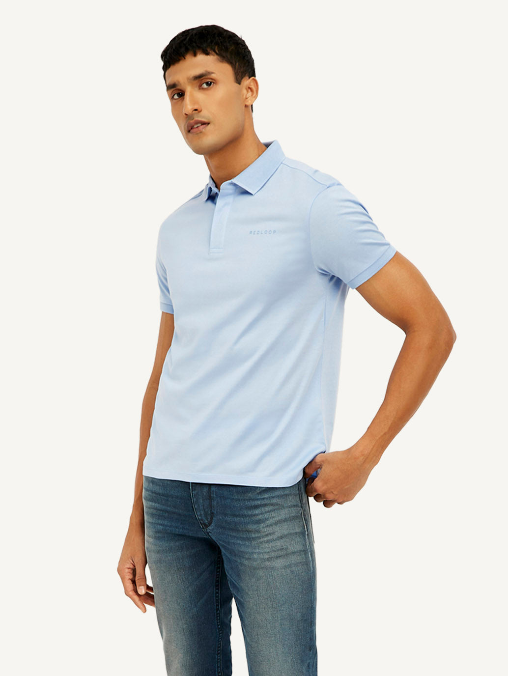 Men's Redloop Solid Ultra Soft Polo T-shirt