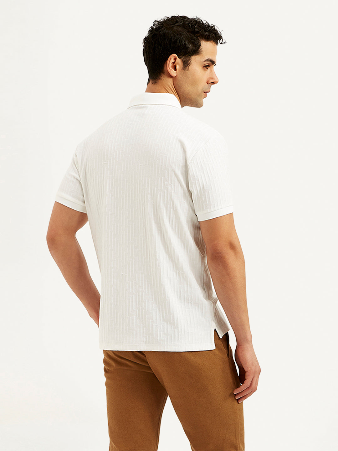 Men's Redloop Textured Slim Fit Polo T-Shirt