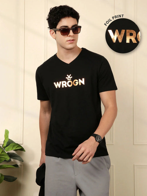 Foil Printed T-Shirt | Black