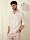 Textured Dobby Cotton Shirt | Beige