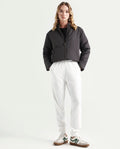 Rareism Women's Terac T Off White Polyester Blend Plain Ankle Length Regular Fit Track Pant
