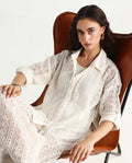 Rareism Women's Jancodam-T White Cotton Spread Collar Plain Cuffed Sleeve Relaxed Fit Shirt