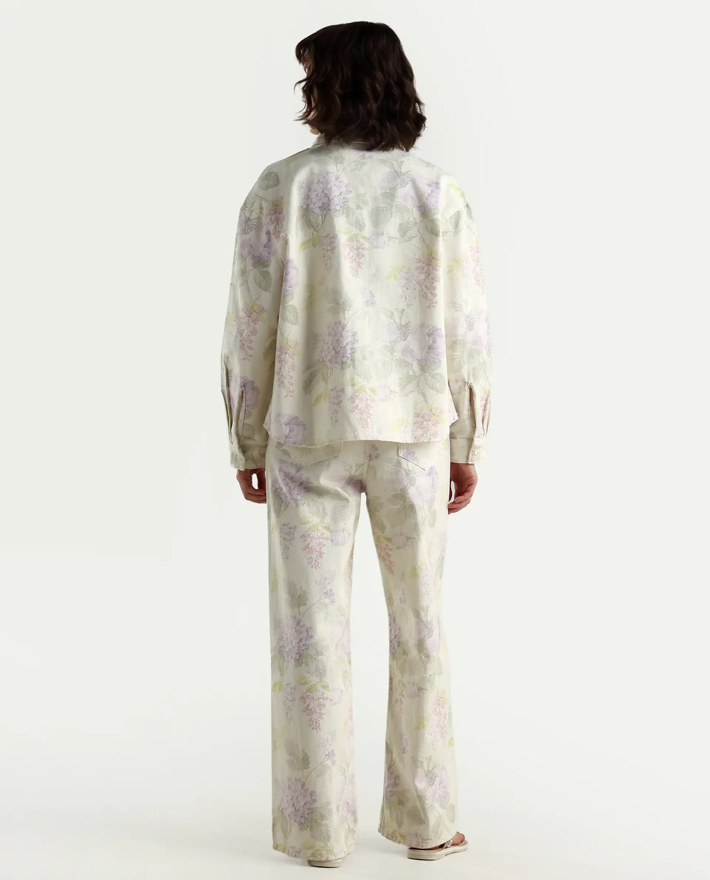 Rareism Women's Prebin-B Multi Cotton Floral Print Ankle Length Wide Trouser