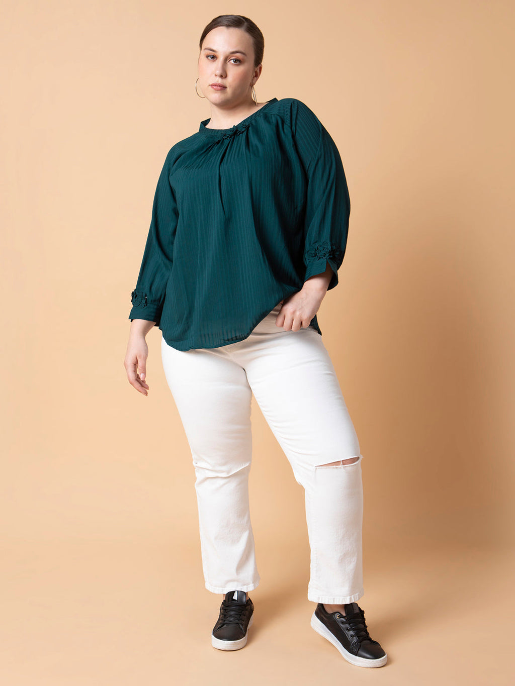 Women's Green Georgette Top