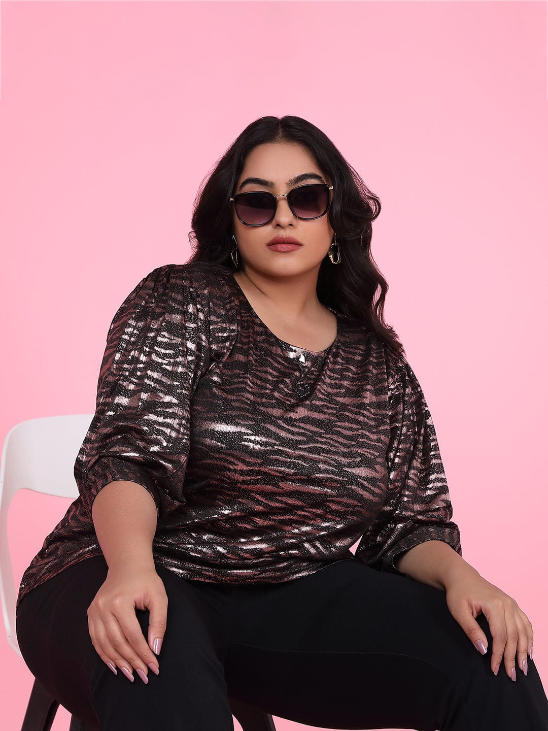 Women's Black Kimono Sleeve Top