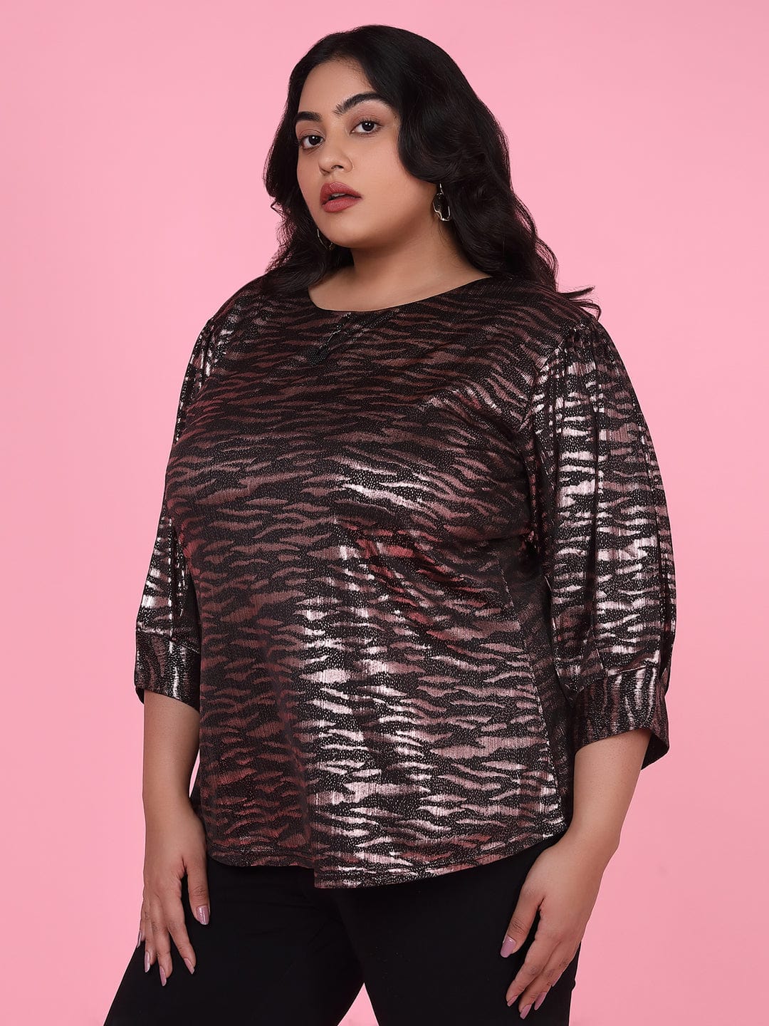 Women's Black Kimono Sleeve Top