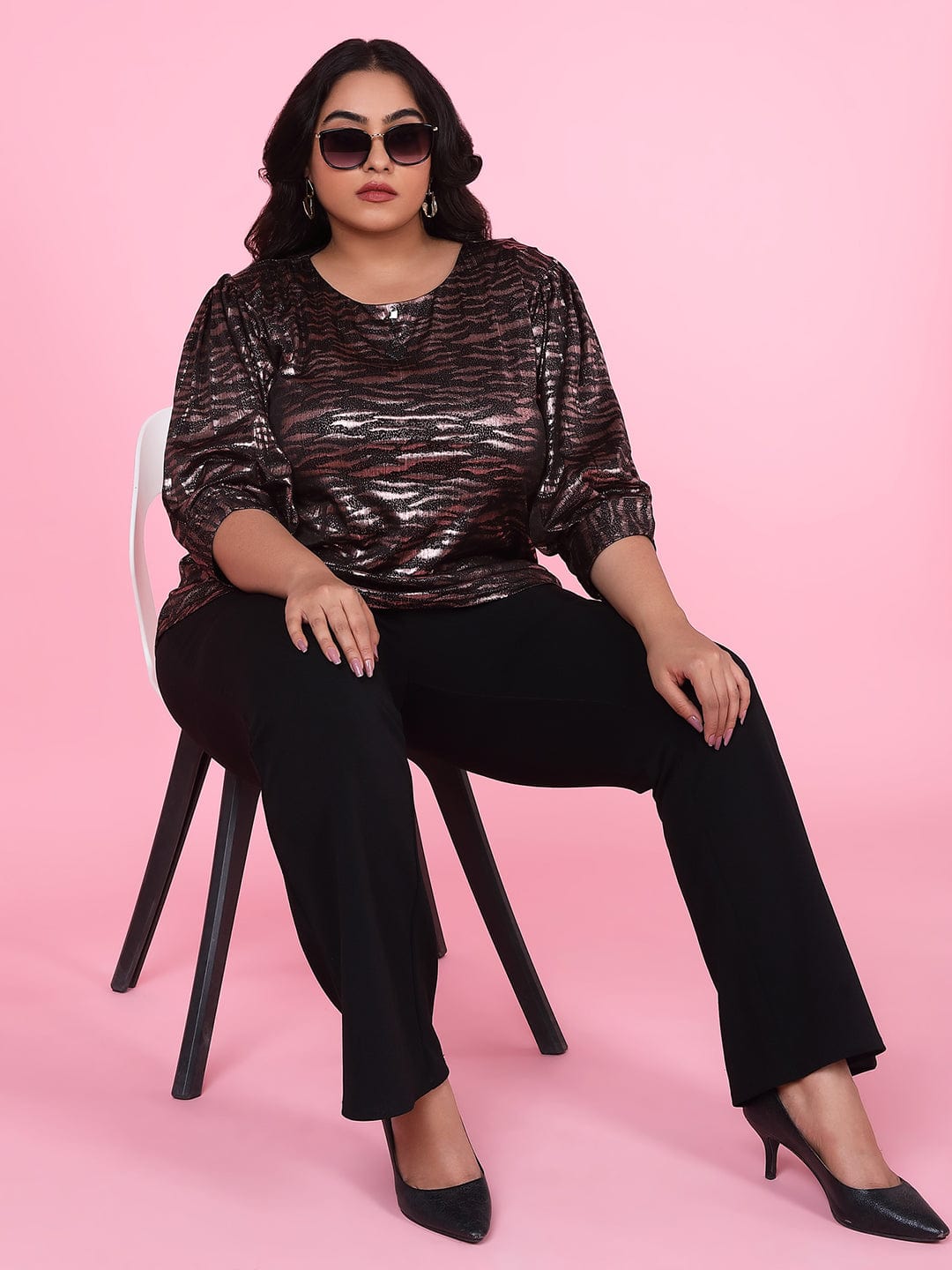 Women's Black Kimono Sleeve Top