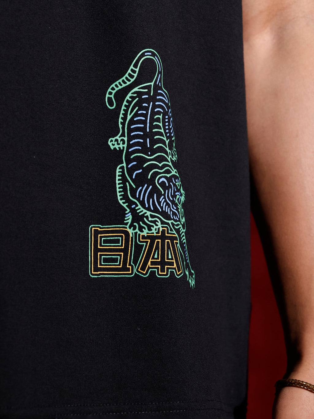 Samurai multi-print oversized T-shirt | Black