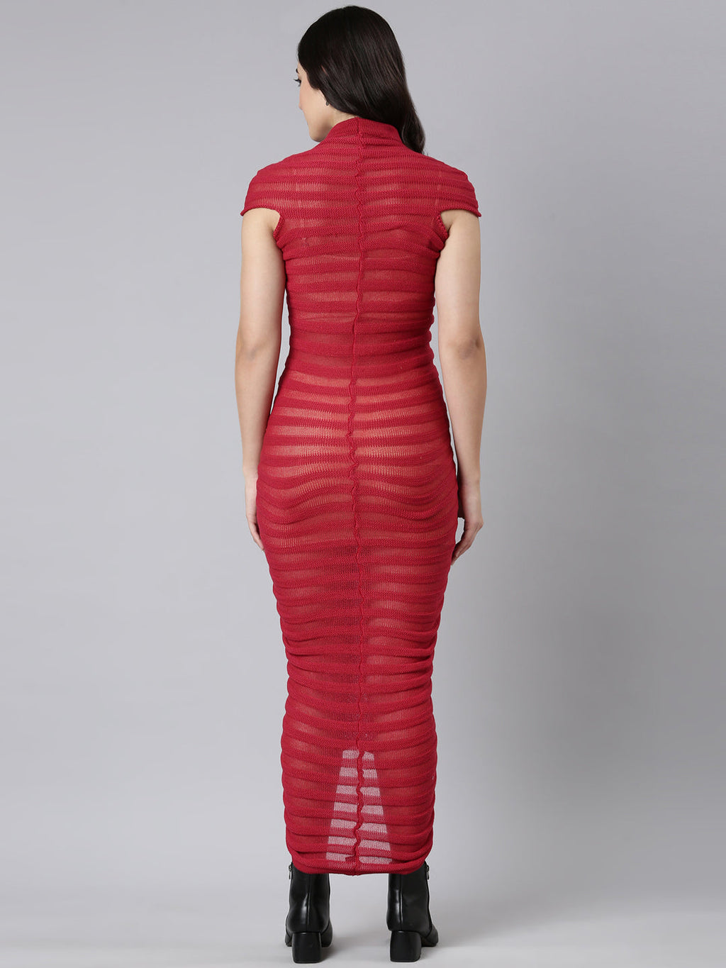 Women's Self Design Pink Bodycon Dress