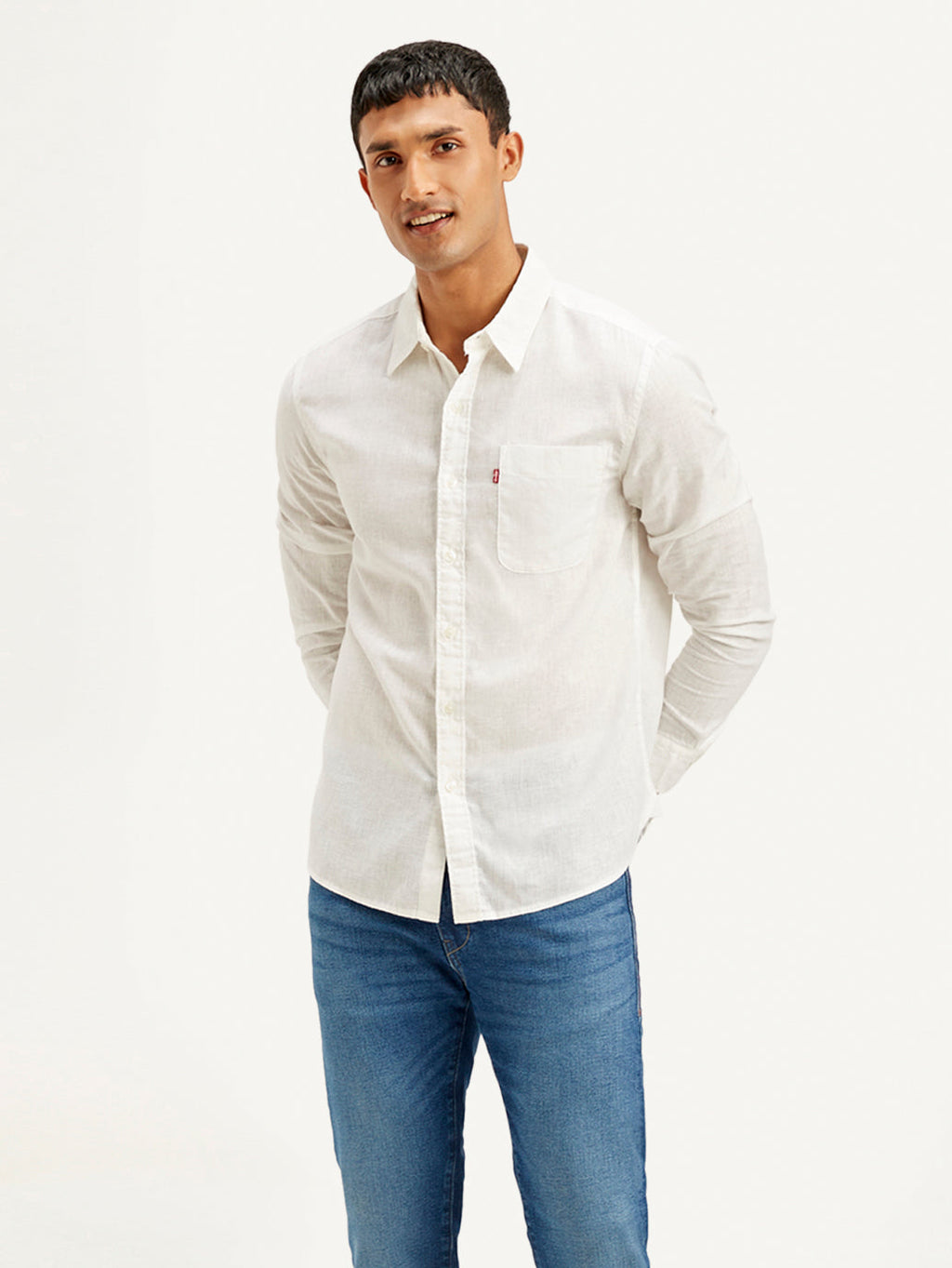 Men's Solid Slim Fit Linen Shirt