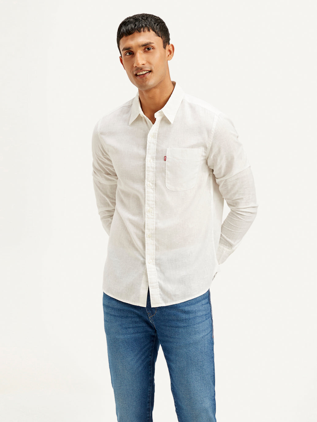 Men's Solid Slim Fit Linen Shirt
