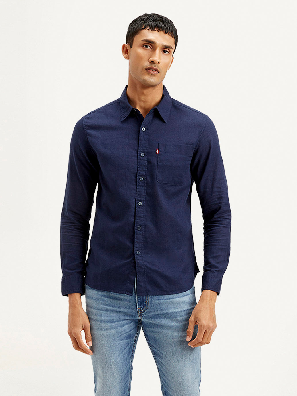 Men's Solid Slim Fit Linen Shirt
