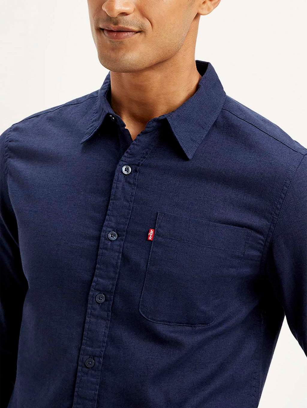 Men's Solid Slim Fit Linen Shirt