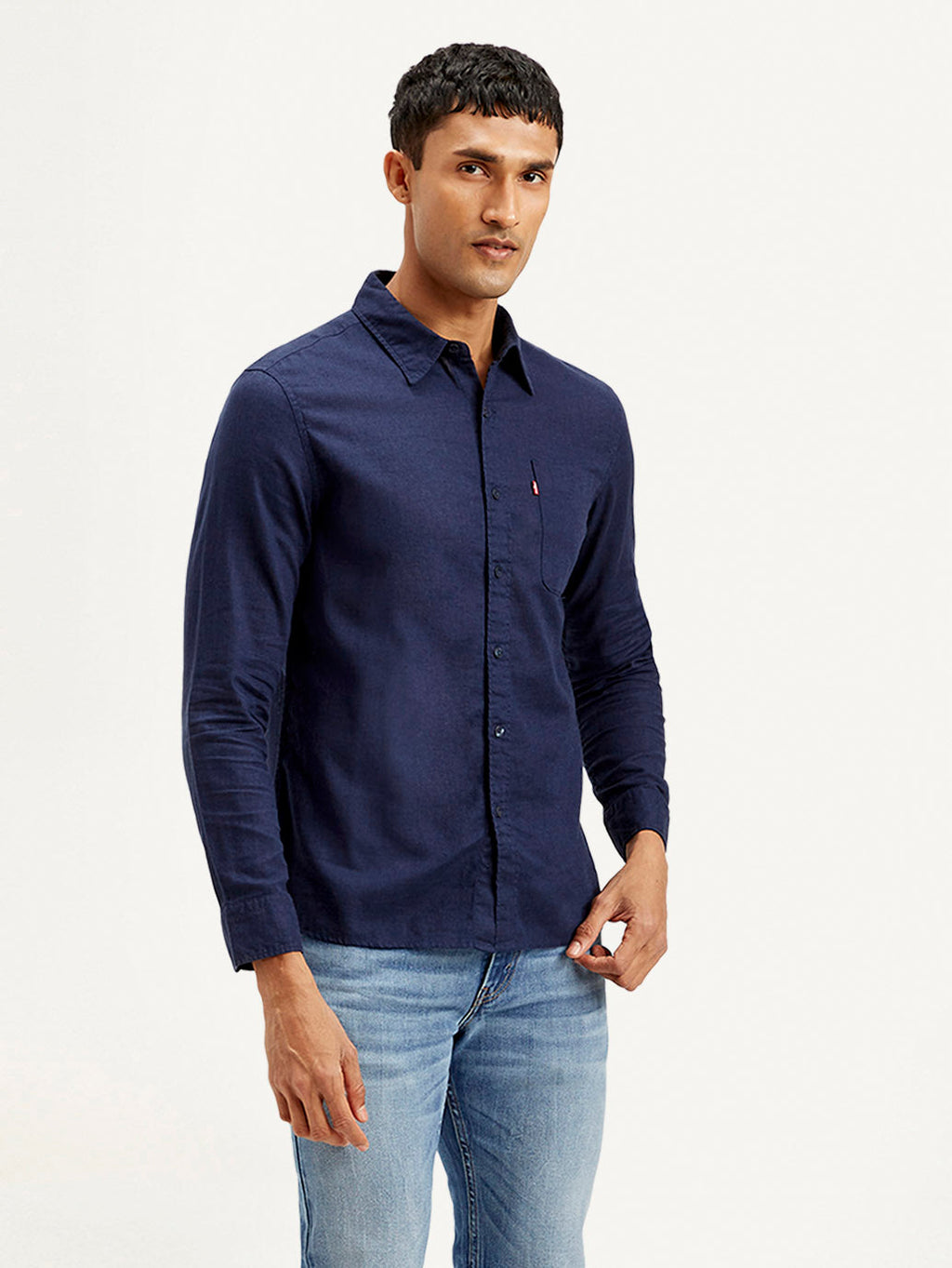 Men's Solid Slim Fit Linen Shirt