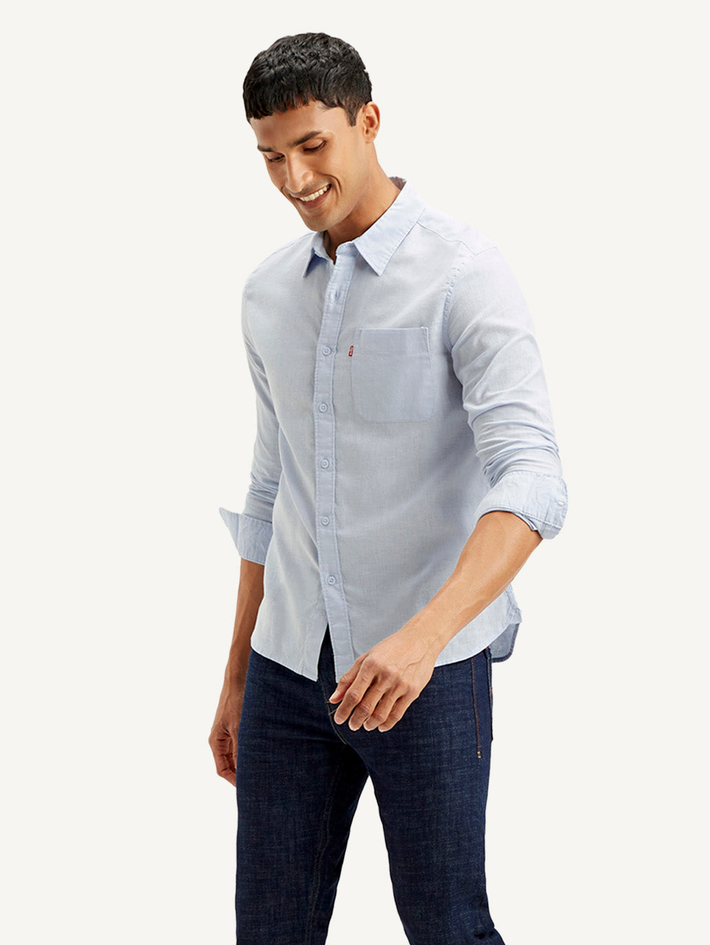 Men's Solid Slim Fit Linen Shirt