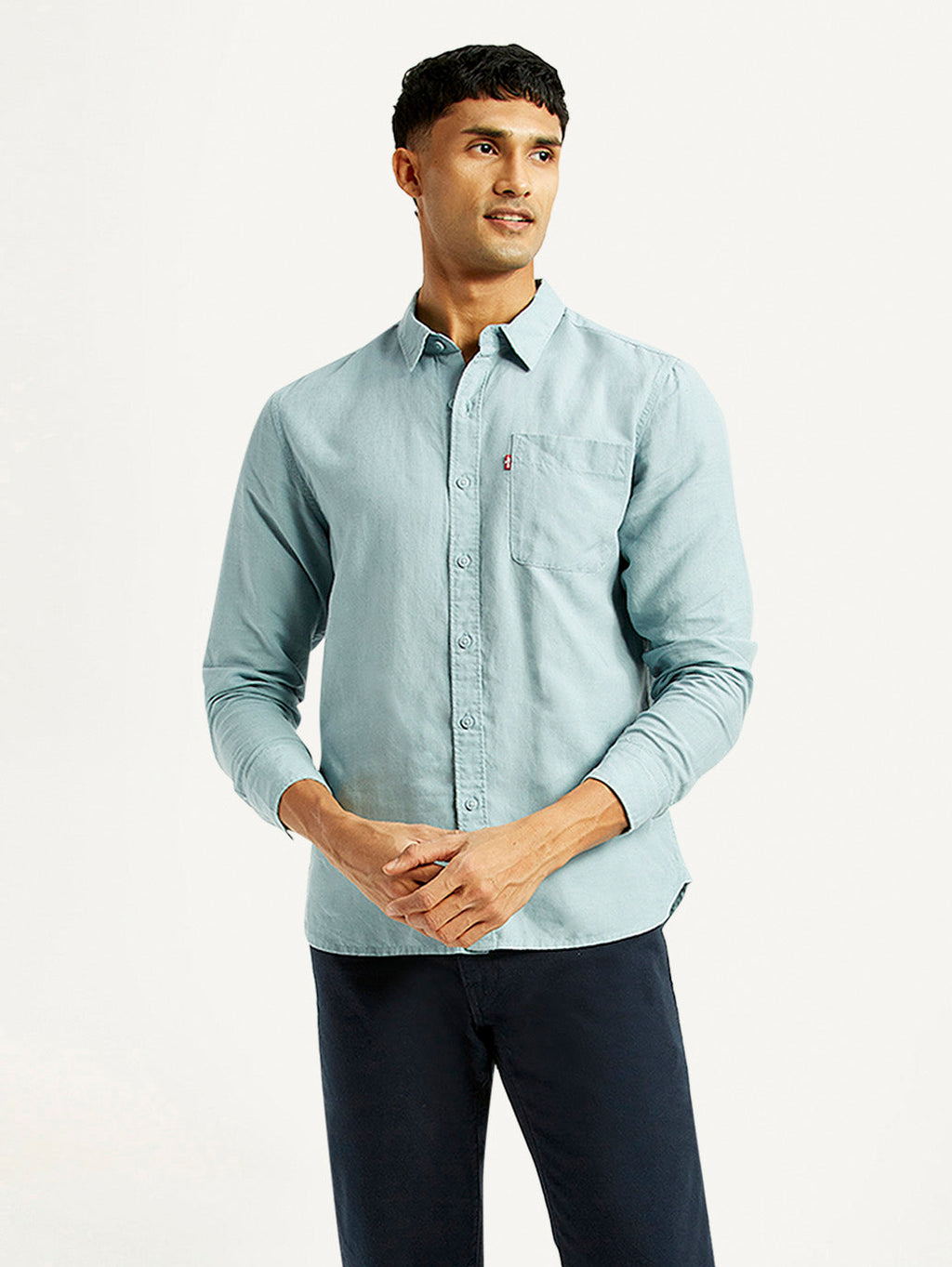Men's Solid Slim Fit Linen Shirt