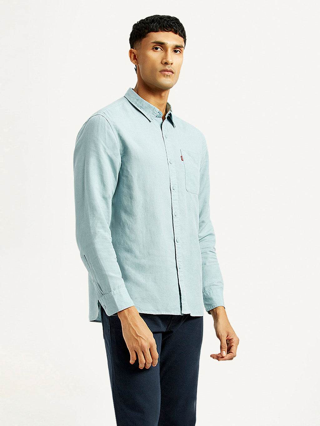 Men's Solid Slim Fit Linen Shirt