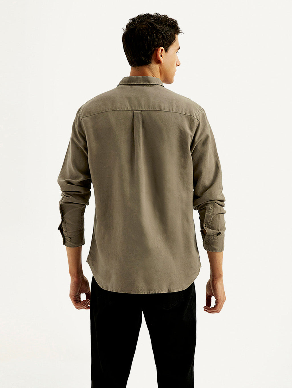 Men's Solid Slim Fit Linen Shirt
