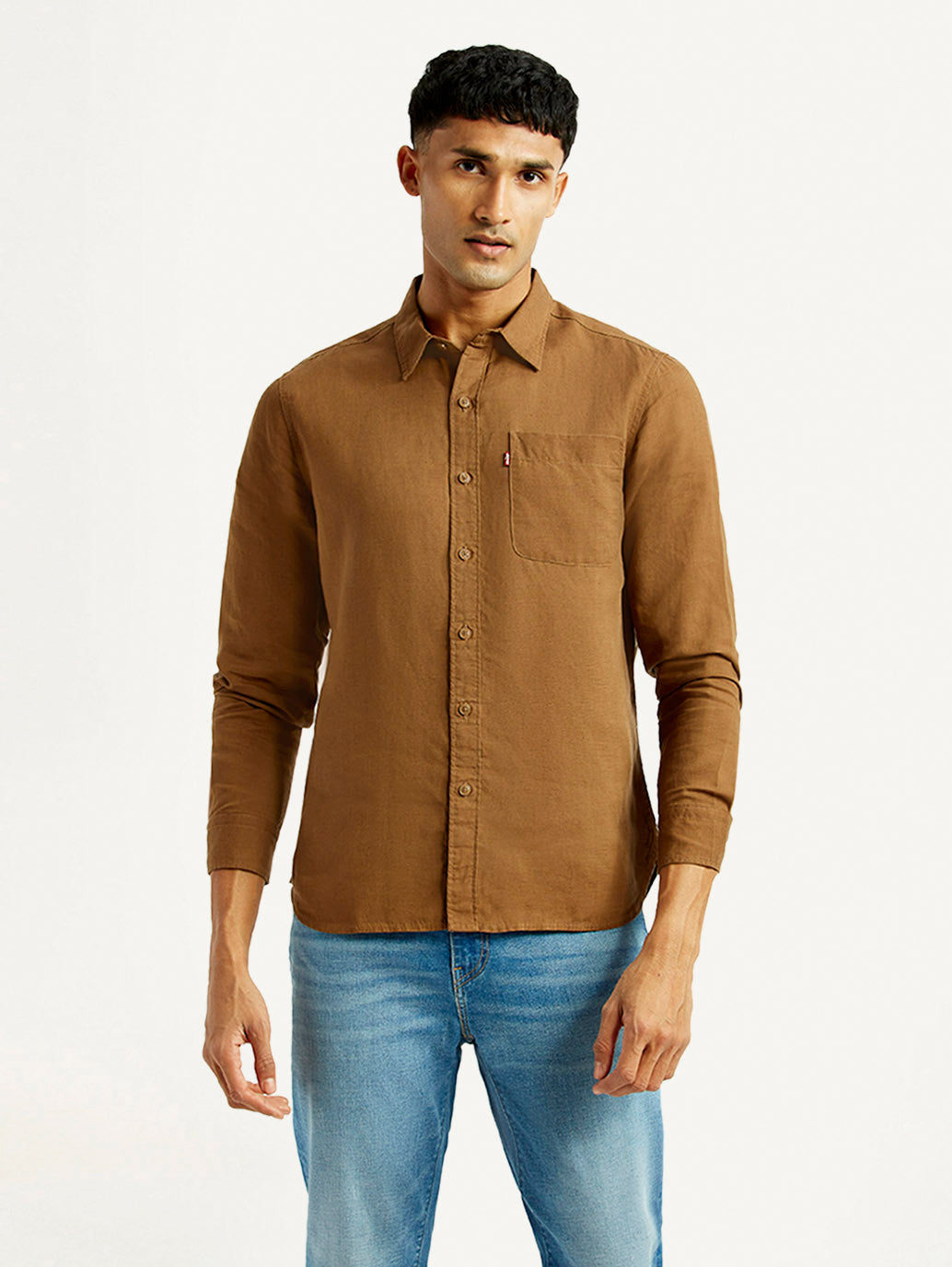 Men's Solid Slim Fit Linen Shirt