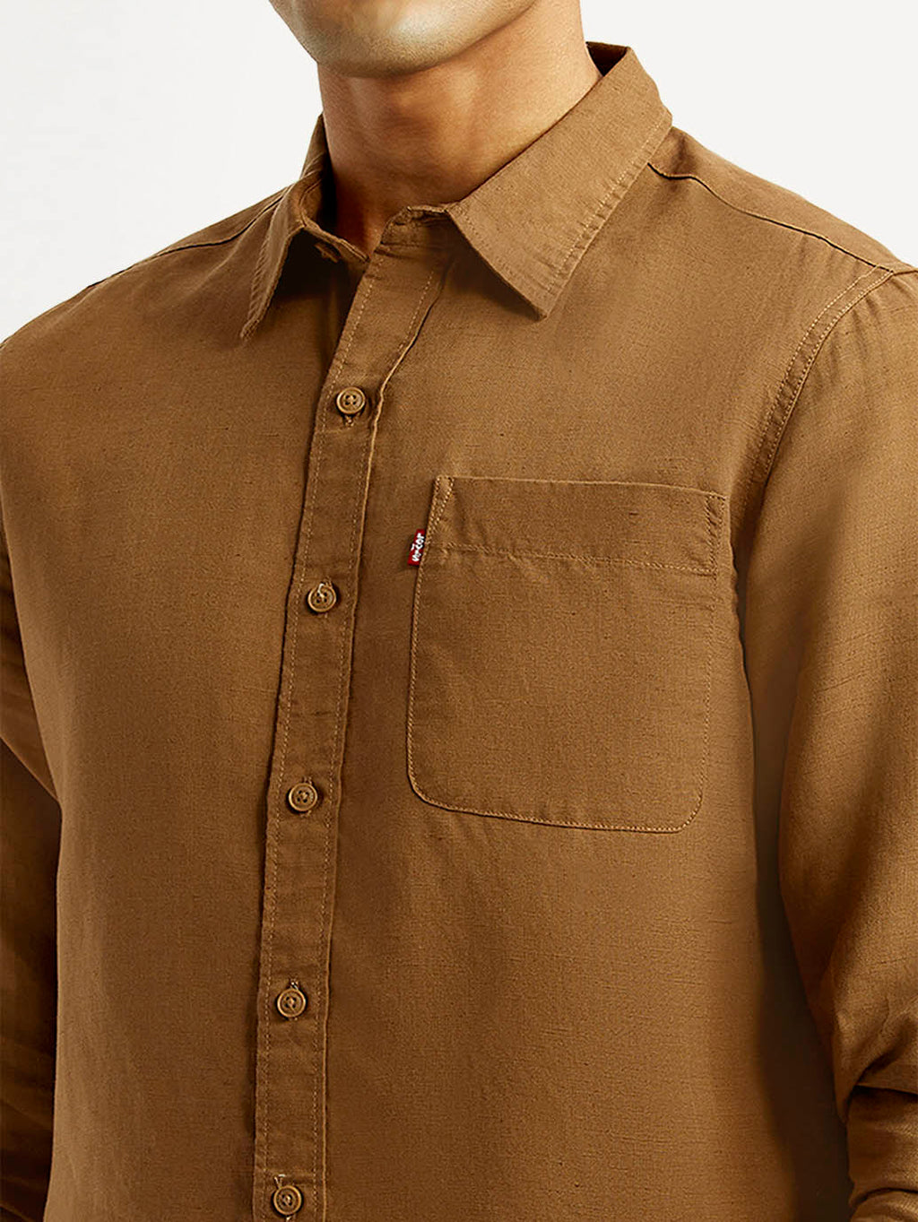 Men's Solid Slim Fit Linen Shirt