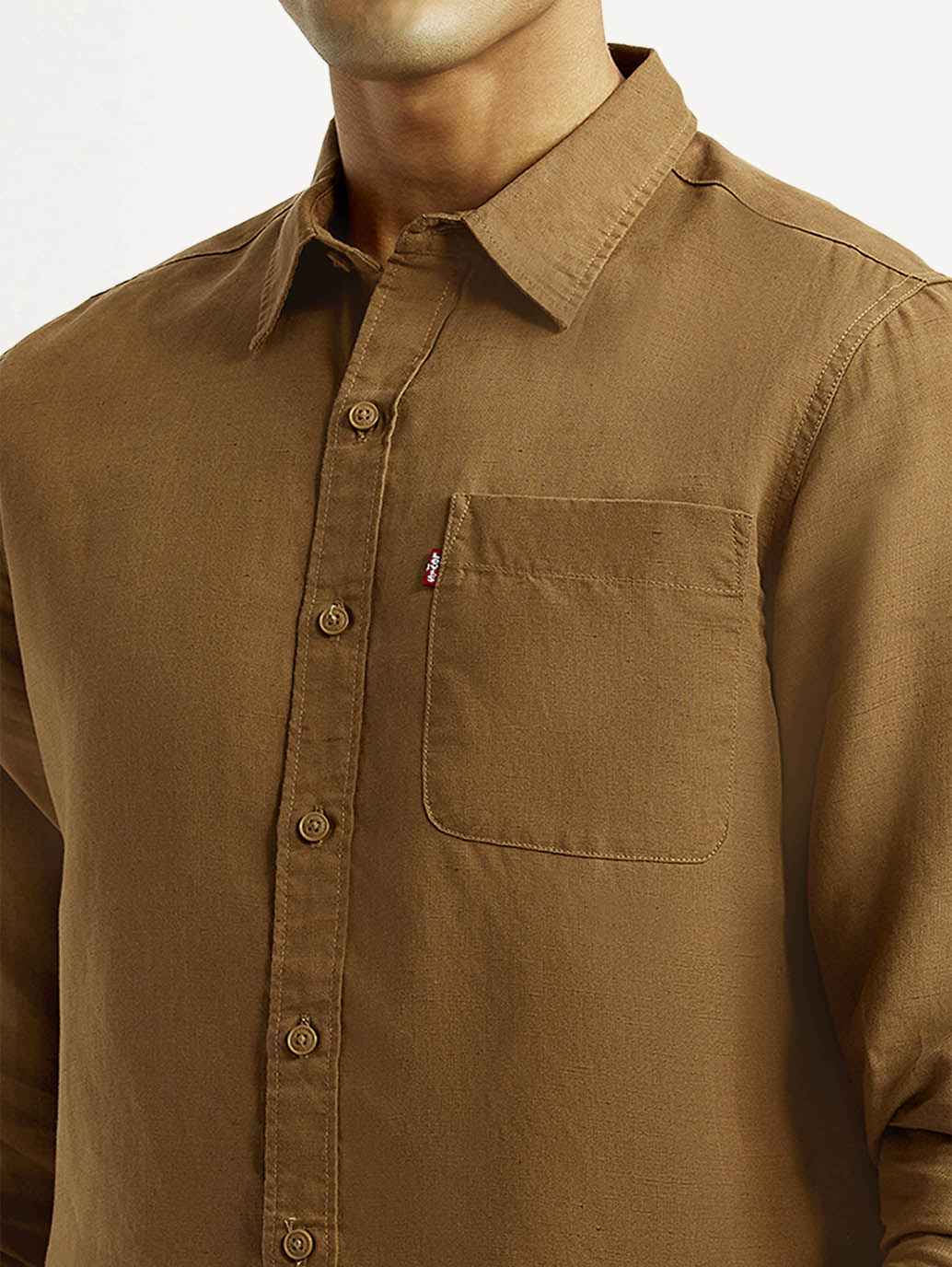 Men's Solid Slim Fit Linen Shirt