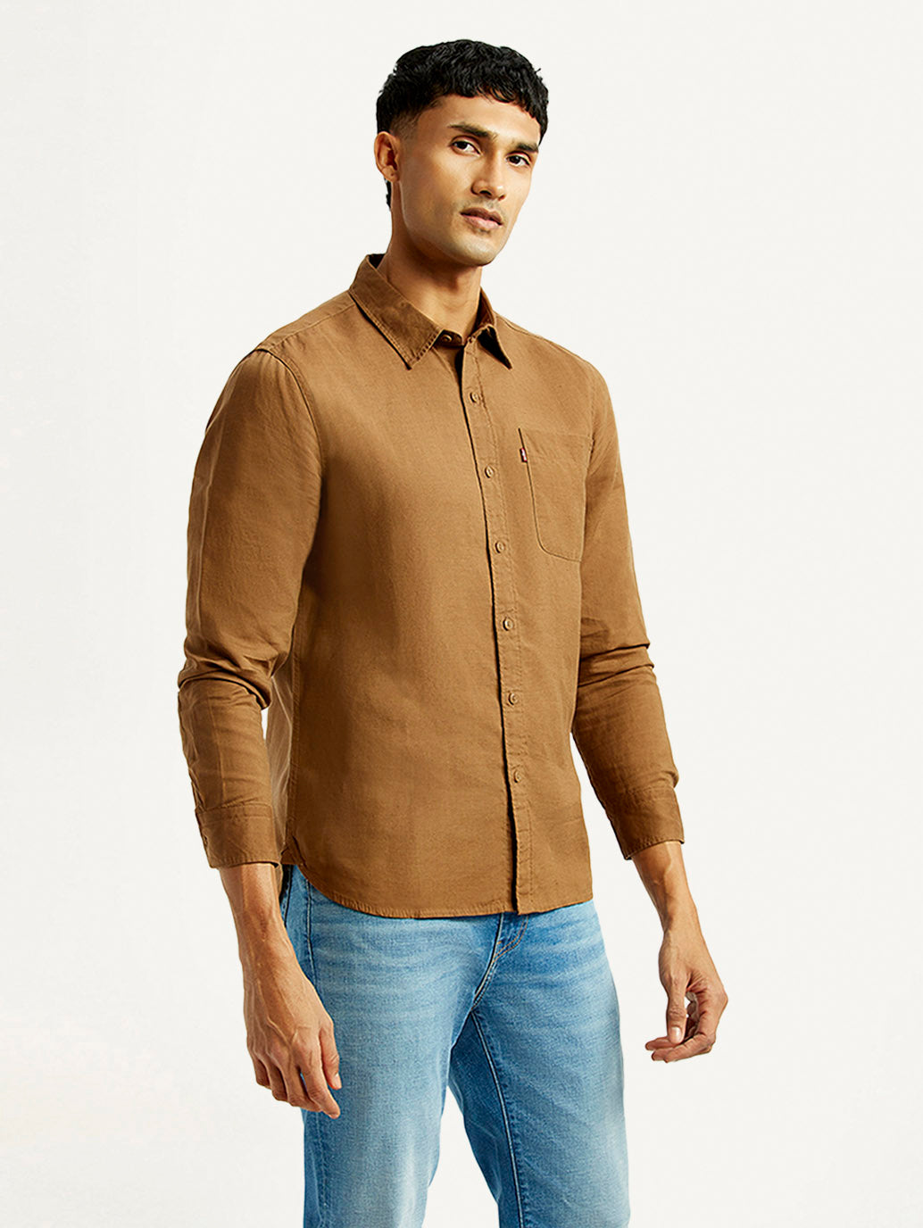 Men's Solid Slim Fit Linen Shirt