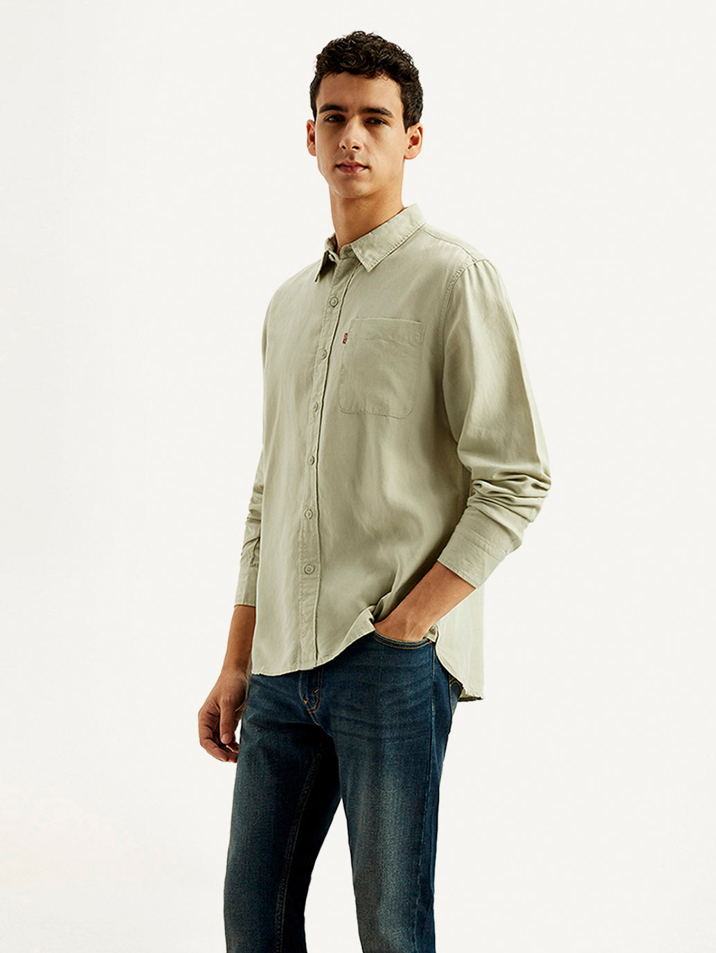 Men's Solid Slim Fit Linen Shirt