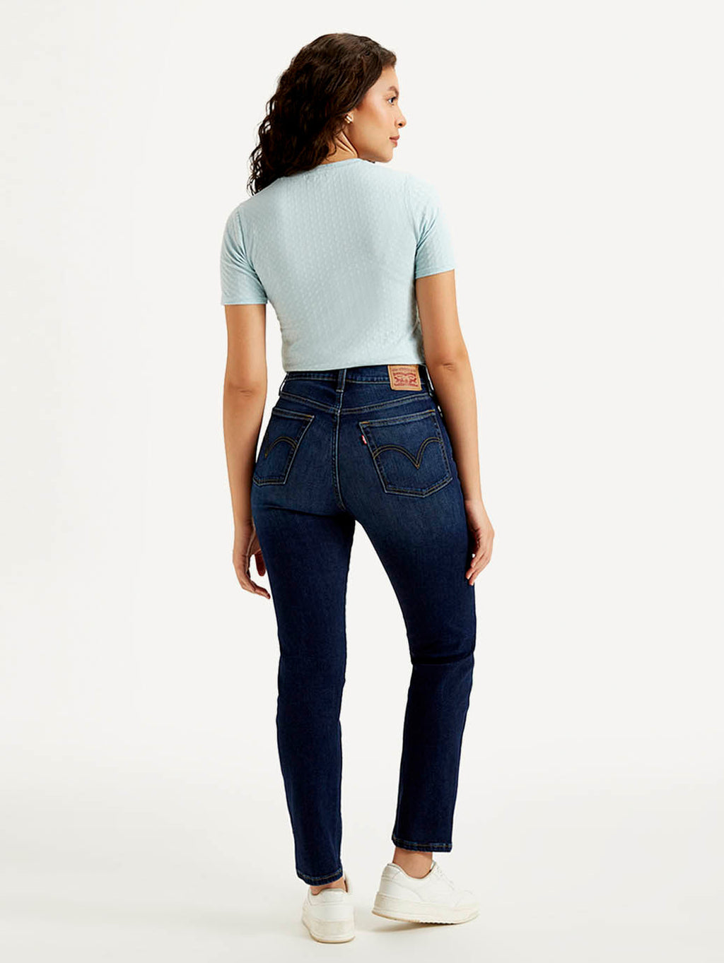 Women's Navy Blue Wedgie Straight Fit Mid Rise Jeans