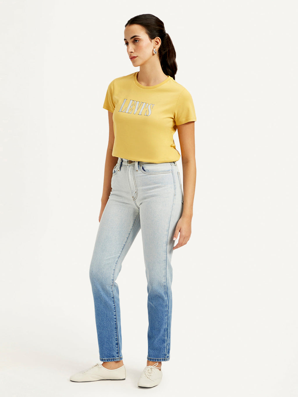 Women's Blue Wedgie Straight Fit High Rise Jeans