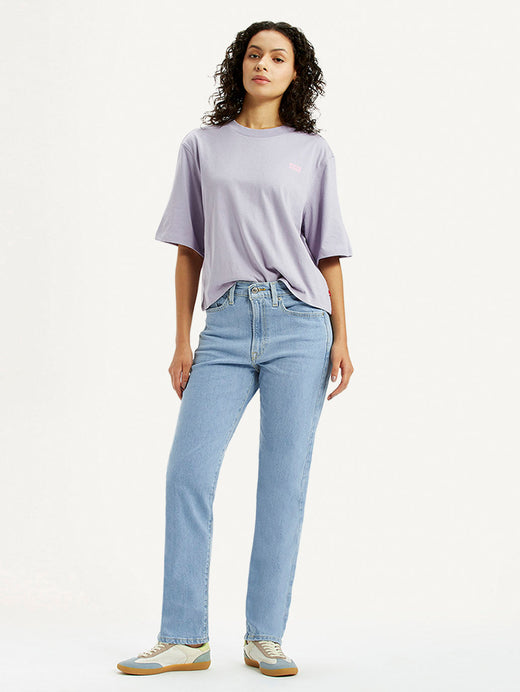 Women's Light Blue Wedgie Straight Fit Mid Rise Jeans