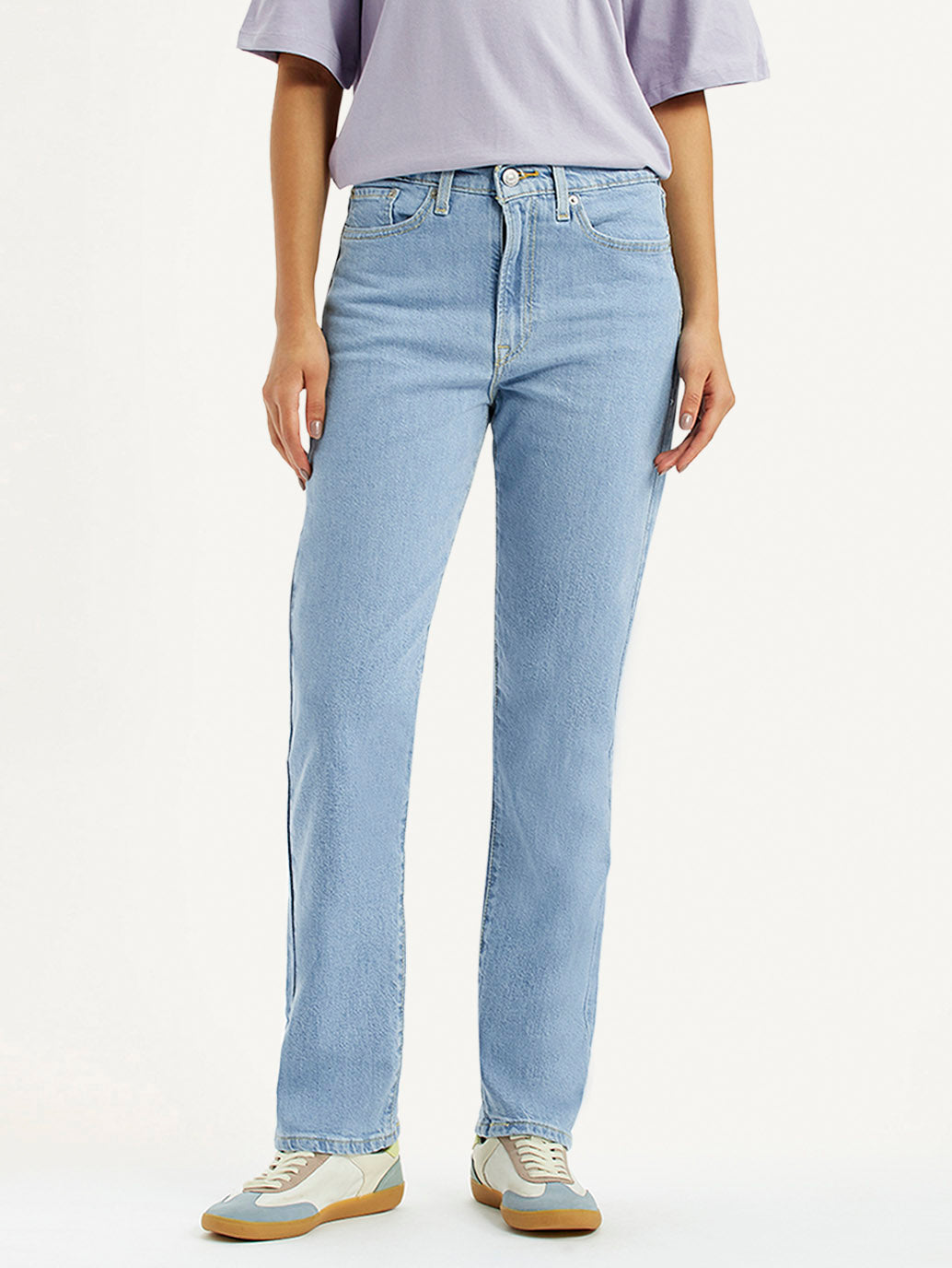 Women's Light Blue Wedgie Straight Fit Mid Rise Jeans