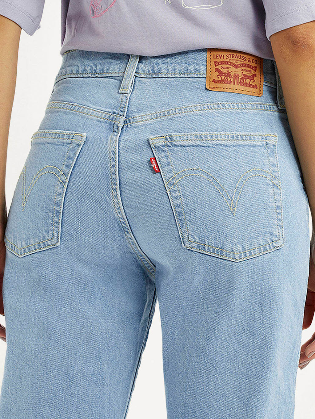 Women's Light Blue Wedgie Straight Fit Mid Rise Jeans