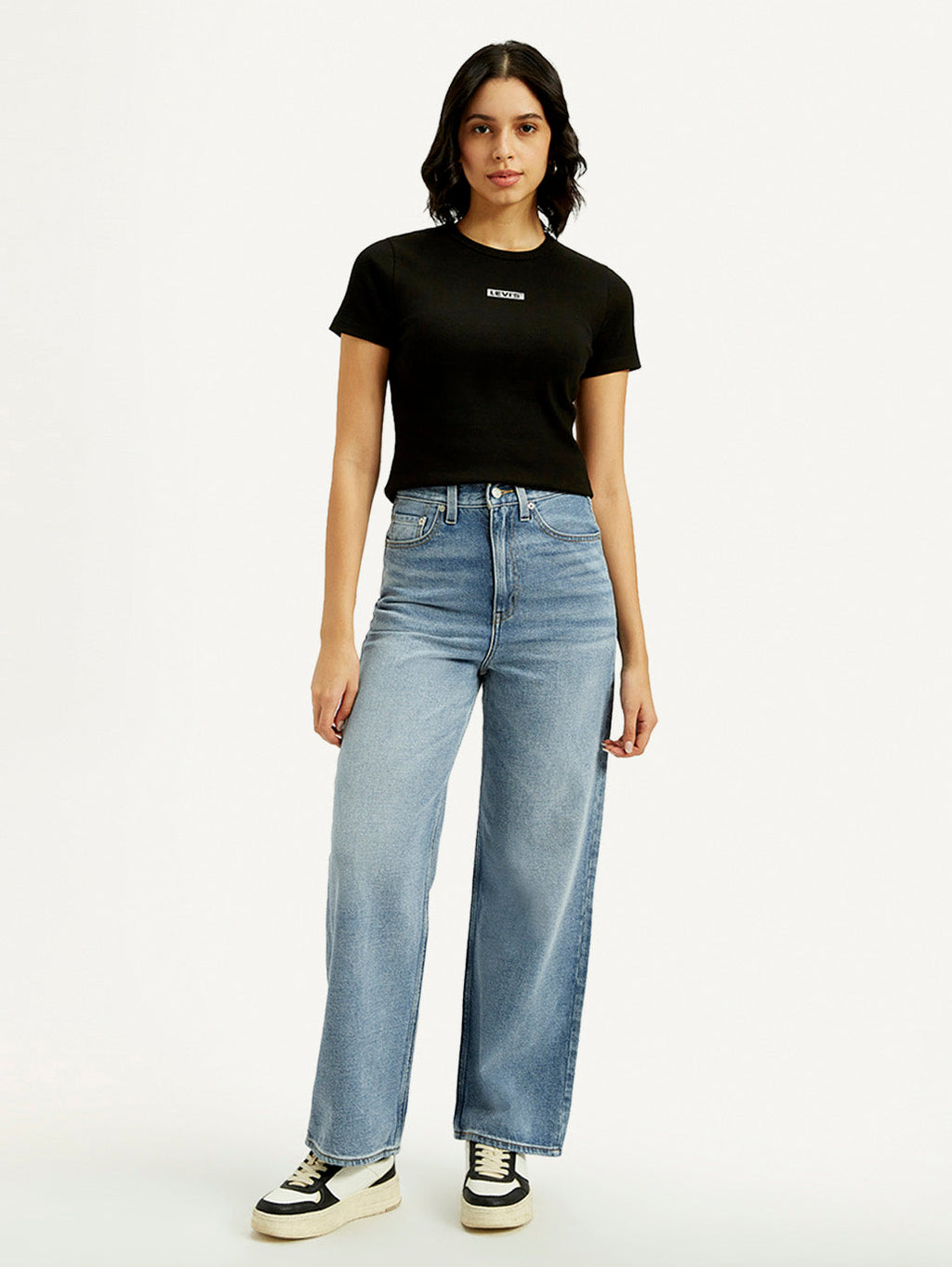 Women's Light Indigo Loose Fit High Rise Jeans