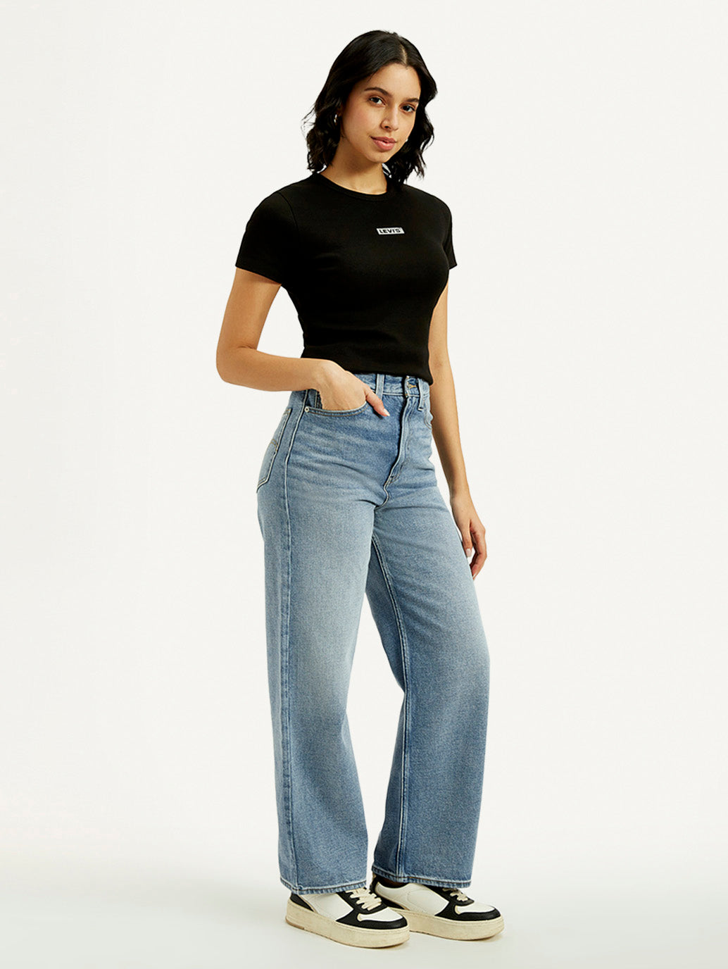 Women's Light Indigo Loose Fit High Rise Jeans