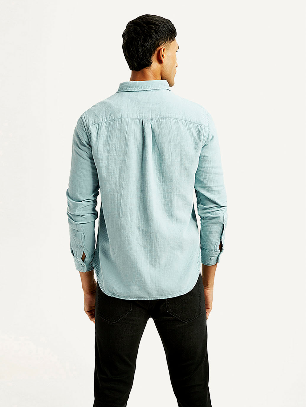 Men's Solid Overdyed Slim Fit Shirt
