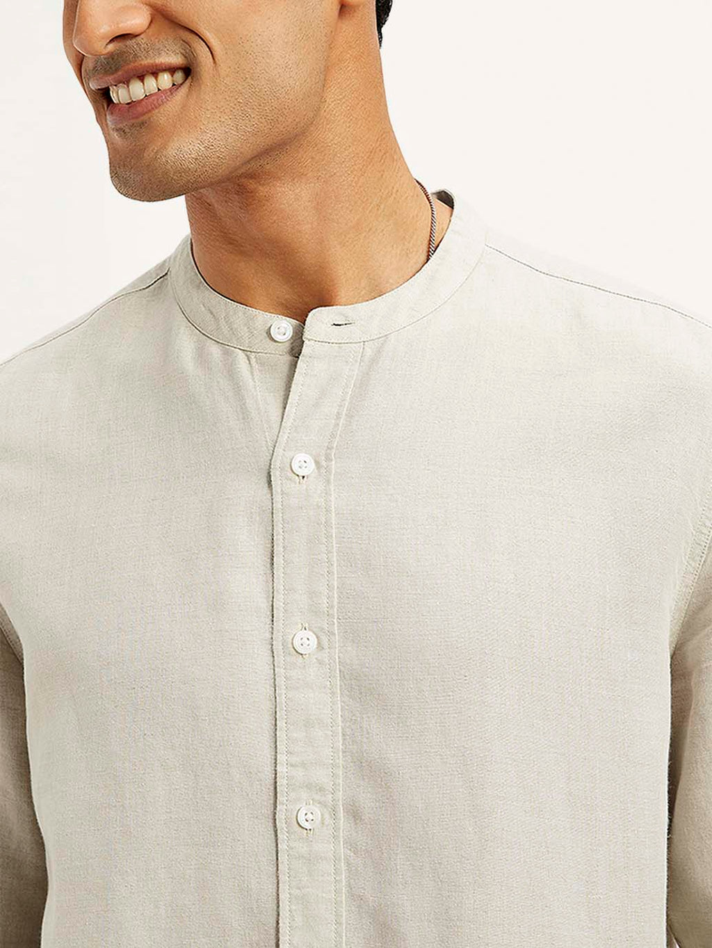 Men's Solid Slim Fit Linen Shirt
