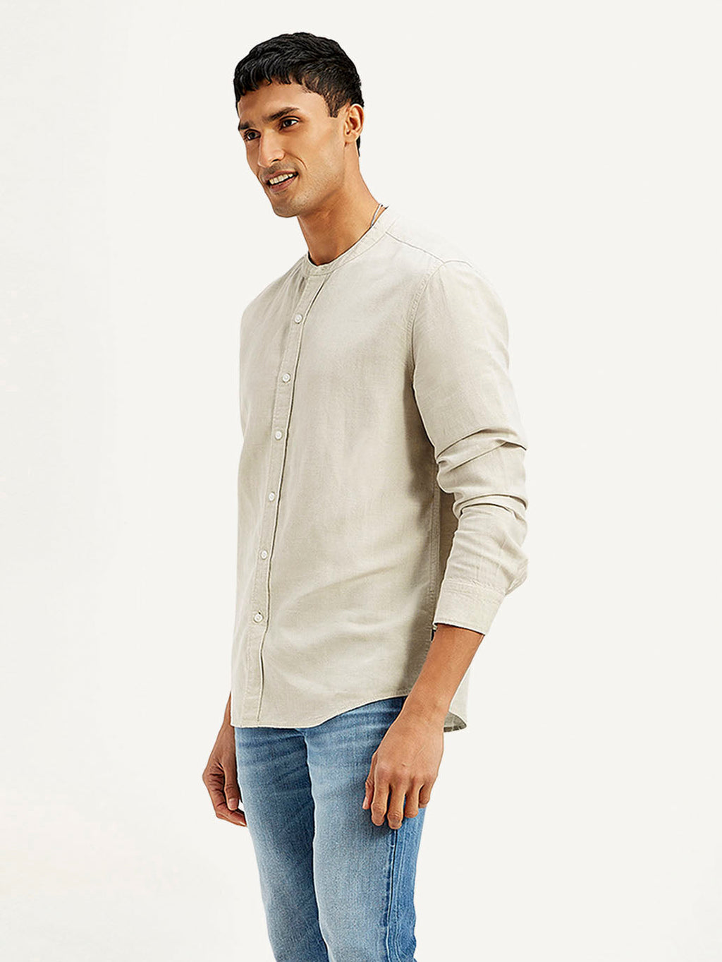 Men's Solid Slim Fit Linen Shirt