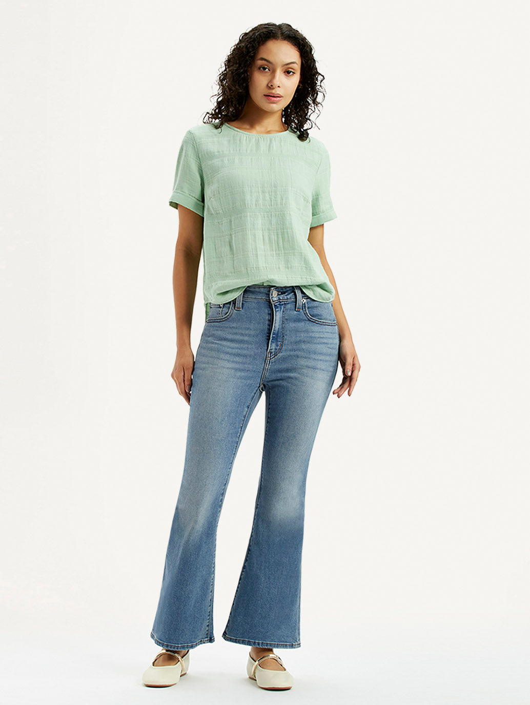 Women's 726 Blue Slim Flare Fit High Rise Jeans