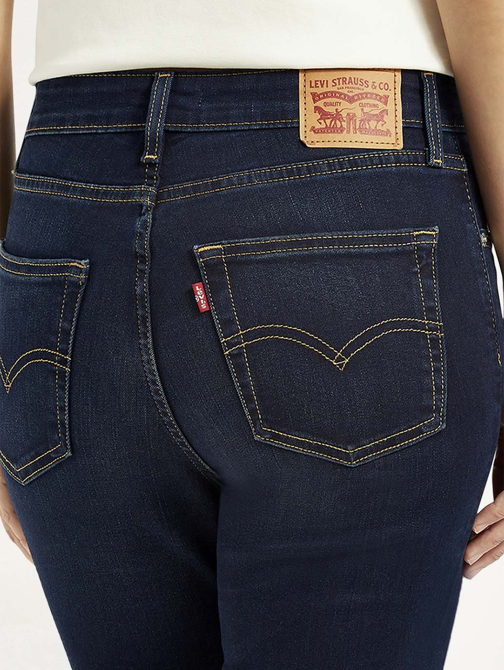 Women's 726 Dark Blue Slim Flare Fit High Rise Jeans