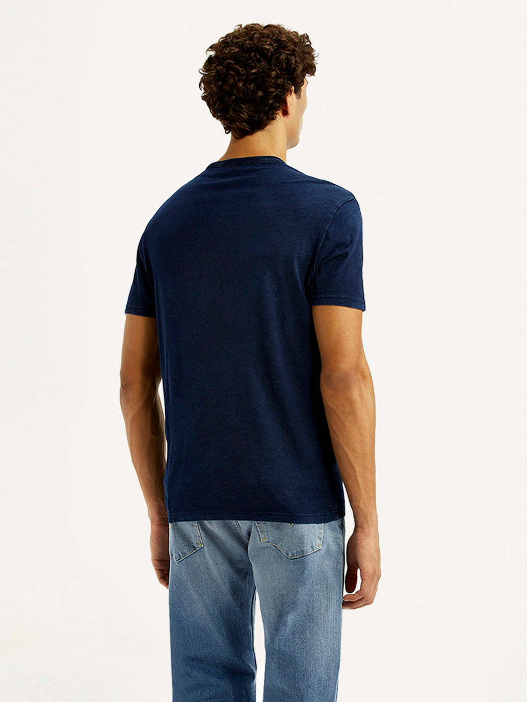 Men's Brand Logo Navy Crew Neck T-shirt