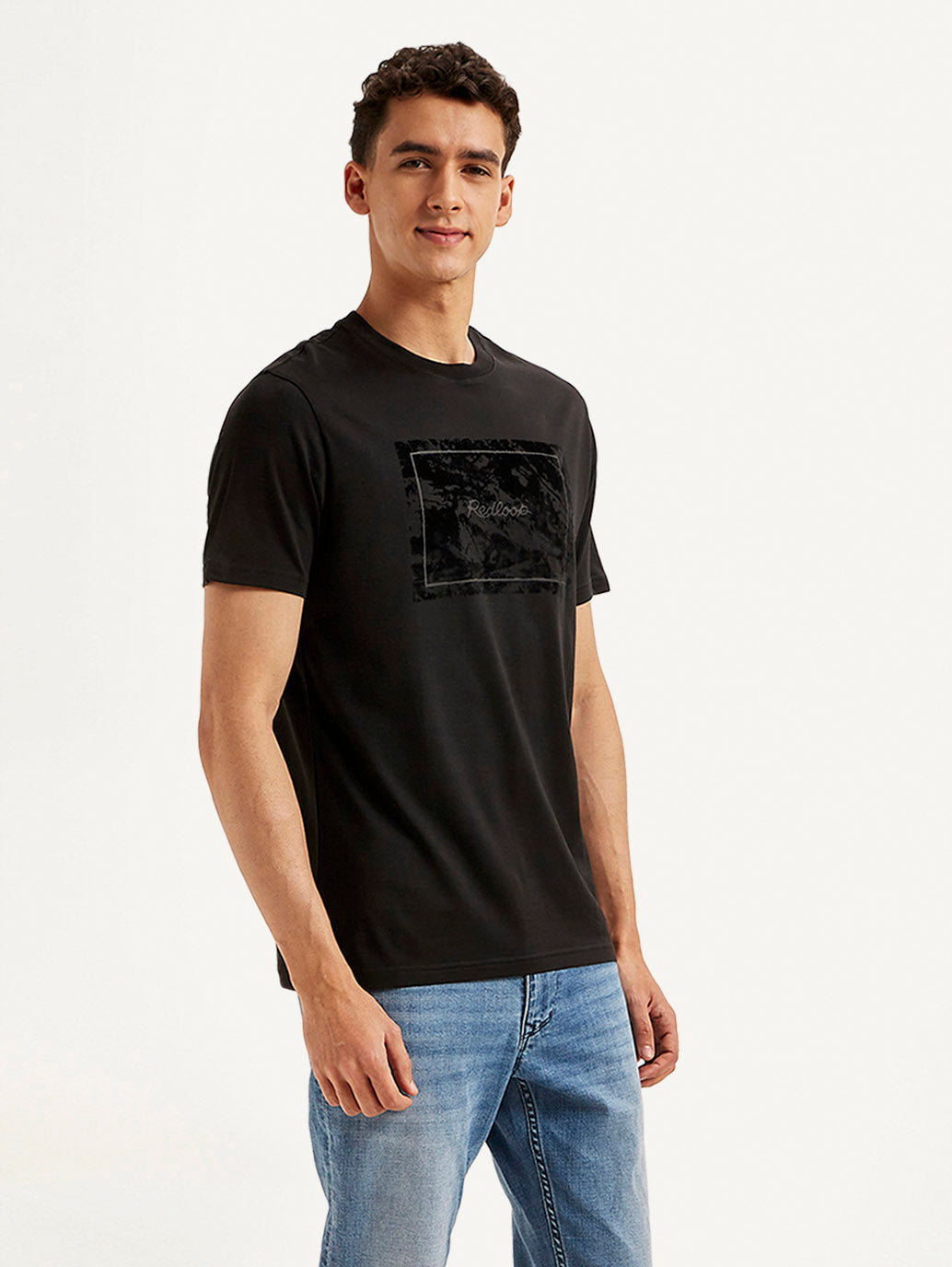 Men's Redloop Typographic Print Slim Fit T-shirt