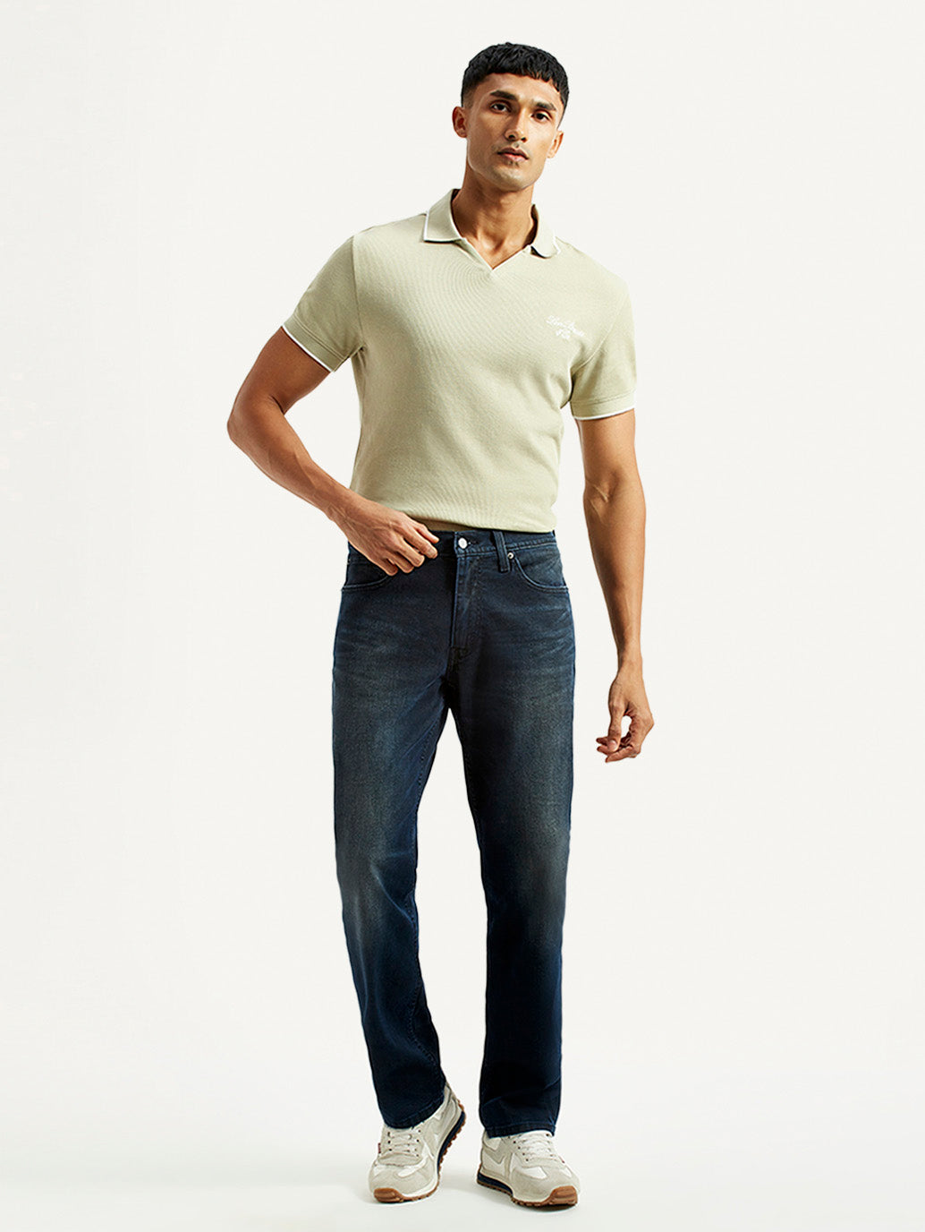 Men's 541 Dark Blue Athletic Tapered Fit Mid Rise Jeans